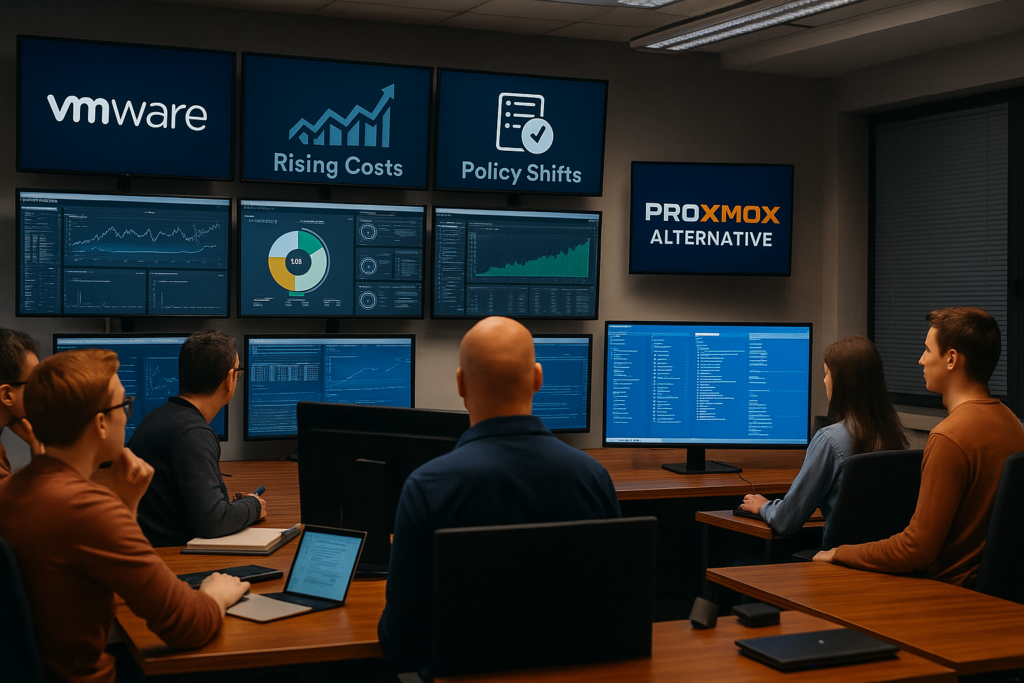 IT operations team monitors rising VMware costs and policy shifts, while exploring Proxmox as a cost-effective alternative for infrastructure manag...